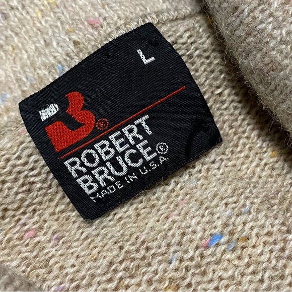 Vintage Robert Bruce shawl collar grandpa heritage academia wool cable cardigan - Picture 3 of 5